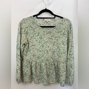 LOFT Women's Mint Paisley Blouse